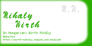 mihaly wirth business card